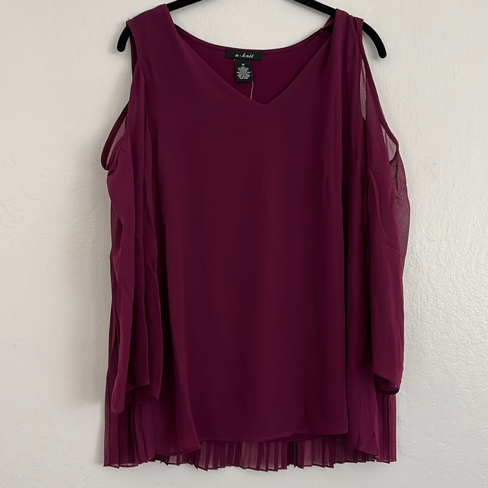 U - knit Burgundy blouse size medium
